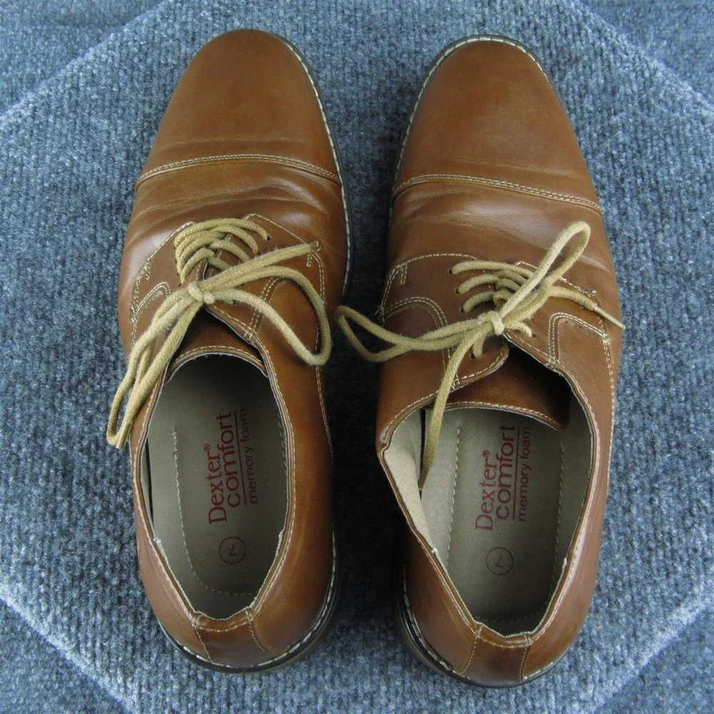 Dexter Toe Cap Comfort Men‎ Derby Oxfords Shoes Size 7 Medium Brown Synthetic